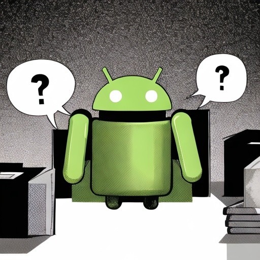 Android mascot asking questions