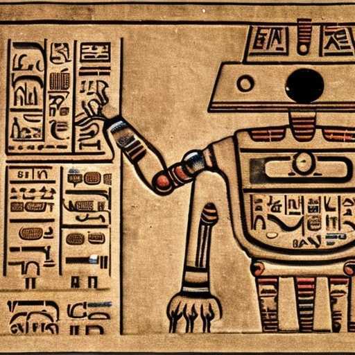 robot in hieroglyphs